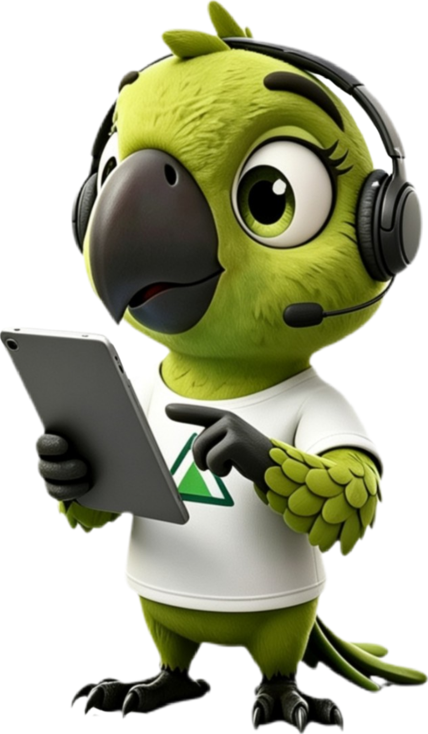 Terh trabalhando no Terrah.io com tablet e headset